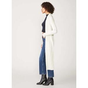 Stateside Cotton Mocha Box Pleat Long Sleeves Cardigan Size Ivory Women's Size S